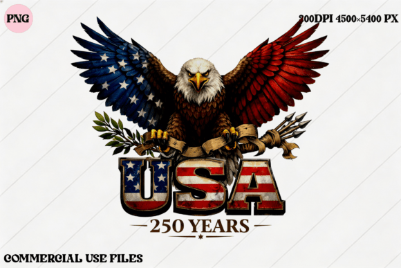 America's 250th in Pixels: The American Eagle USA 250 Years Graphic