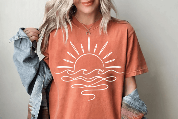 Boho Ocean Sun Tee: Your Go-To Nature Graphic Shirt Design