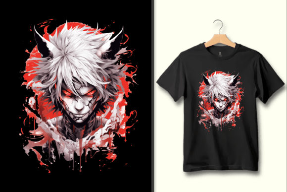 Fierce Anime Demon PNG: Bold Graphic for Apparel & More