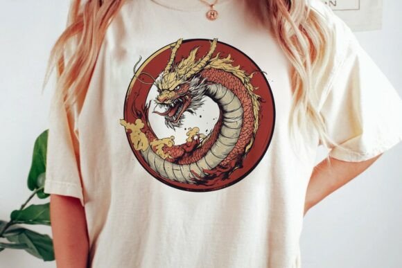 Fierce Dragon Circle Graphic: A Design Asset with Impact