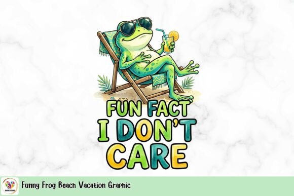 Funny Frog Beach Vacation Graphic: A Design Asset for Instant Joy
