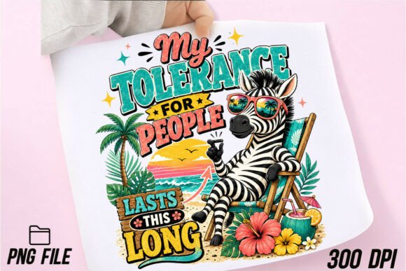 Funny Zebra Vacation PNG: Sarcastic Summer Style