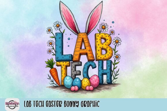 Lab Tech Easter Bunny Graphic: A Whimsical Design for Science Pros