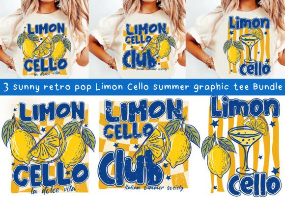 Limoncello Summer Graphic Bundle Tee PNG: A Burst of Retro Sunshine