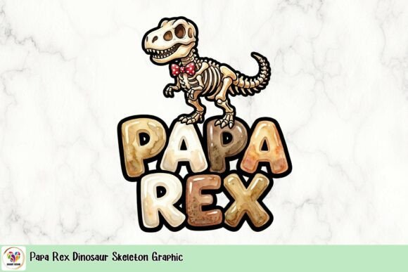 Papa Rex Dinosaur Skeleton Graphic: A Roaringly Good Design Asset