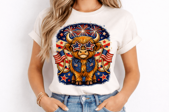 Patriotic Cow T-Shirt Design: A Bold Graphic for Independence Day