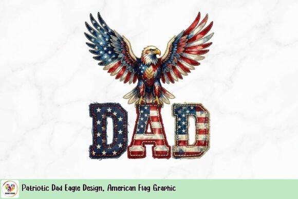 Patriotic Dad Eagle Design: An American Flag Graphic