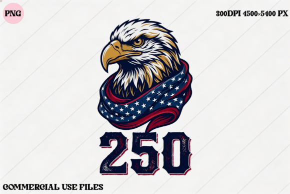 Patriotic Eagle 250: Bold USA Flag Graphic for Creators