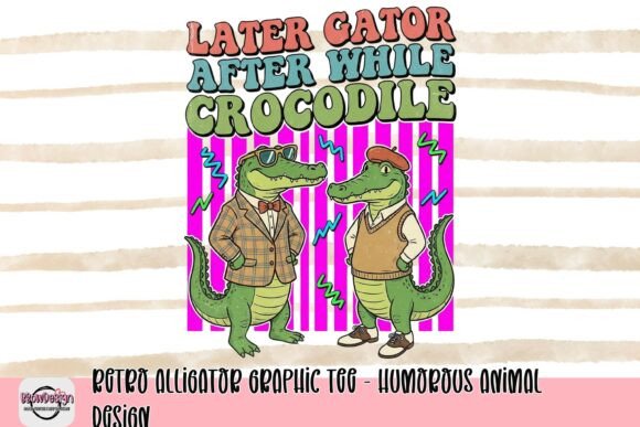 Retro Alligator Graphic Tee: A Splash of Humor for Your Designs