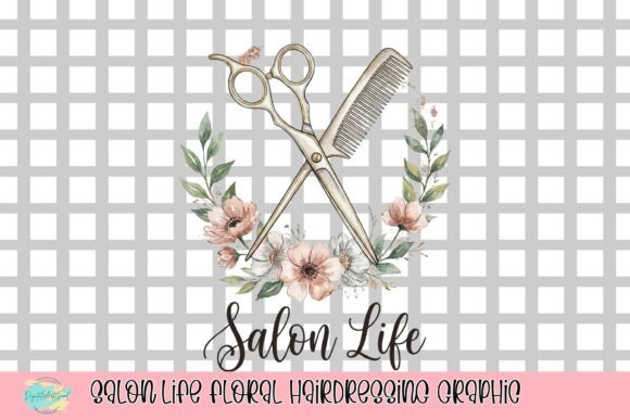 Salon Life: A Floral Hairdressing Graphic for Brand Elevation