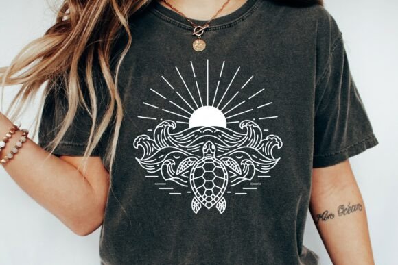 Sun Ocean Coastal Beach Graphic Tee: Coastal Charm for Your Projects