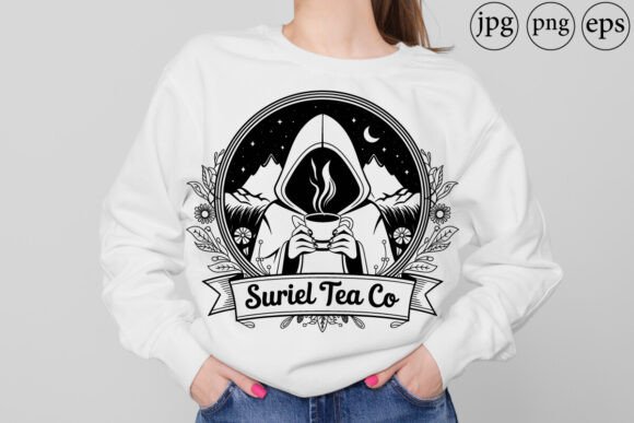 Suriel Tea Co Graphic: A Celestial Font for Bookish Brands