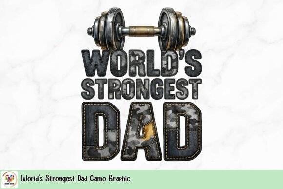 World's Strongest Dad Camo Graphic: Bold Design for Father's Day